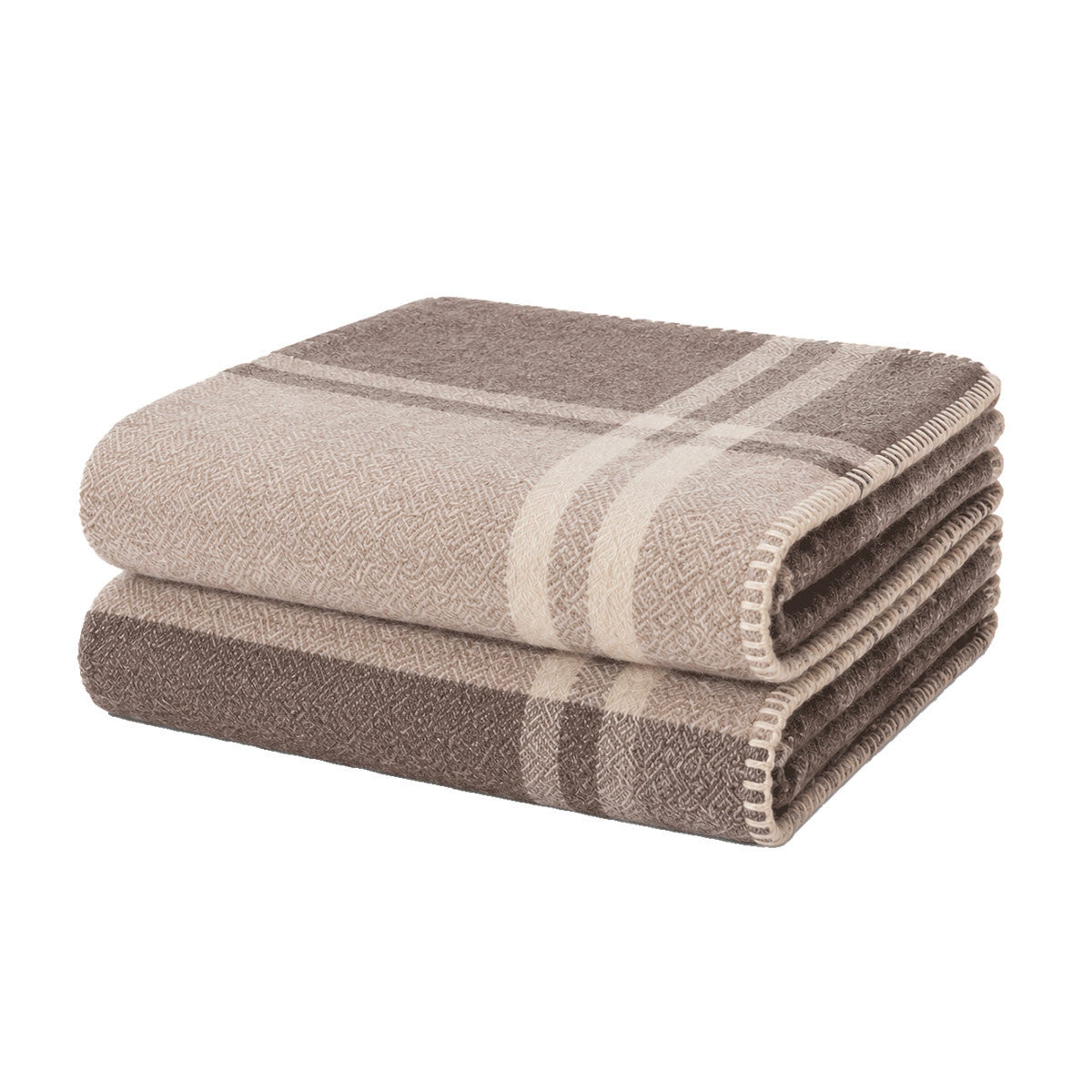 Plaid Bicolore en Laine HYGGE ivoire/lin Haomy