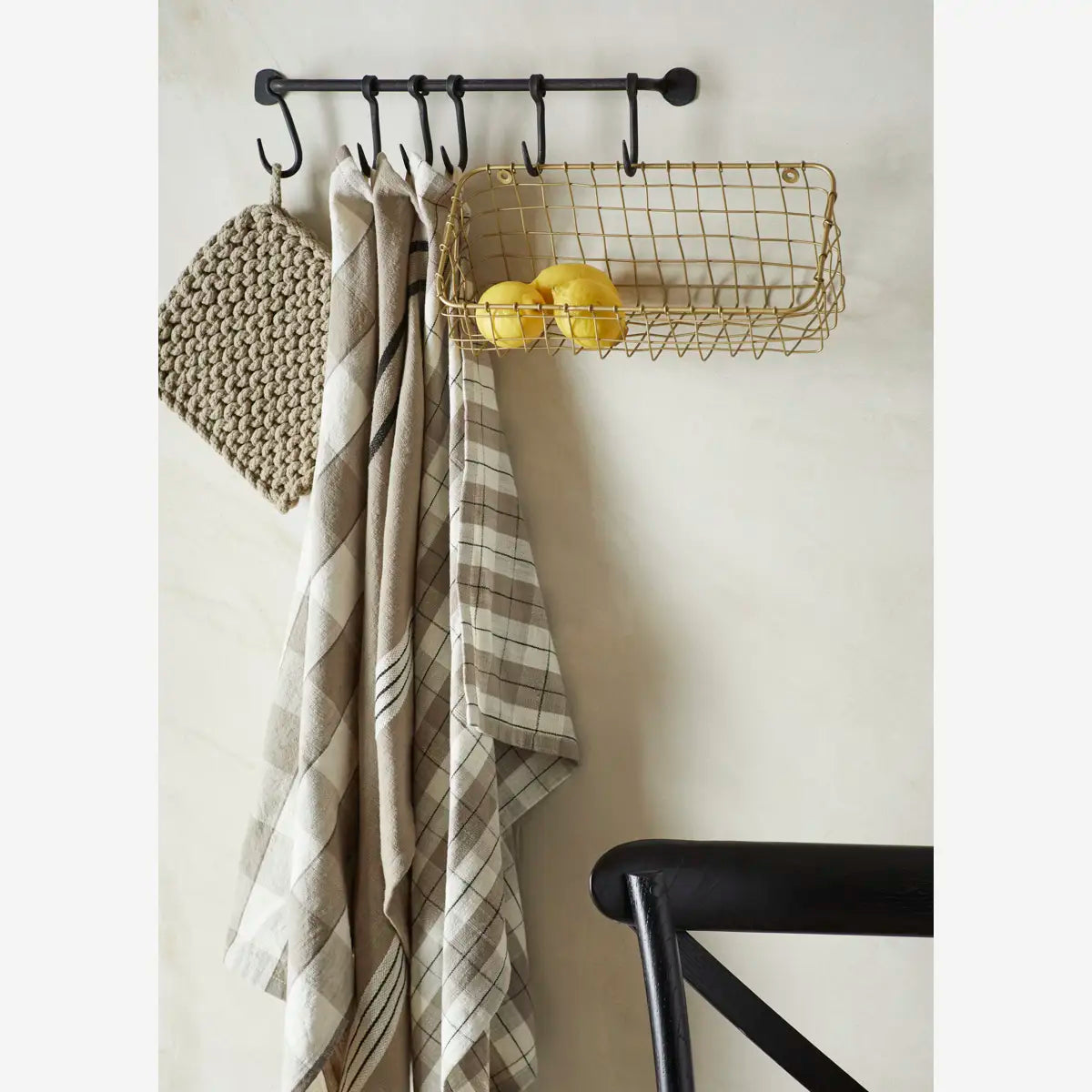 Torchon à carreaux Taupe