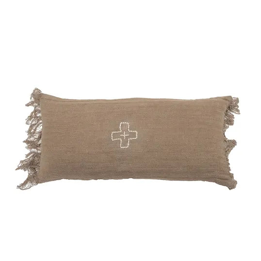 BENJY - Moka – Coussin Amérindien – 30x60cm (Garniture Incluse)