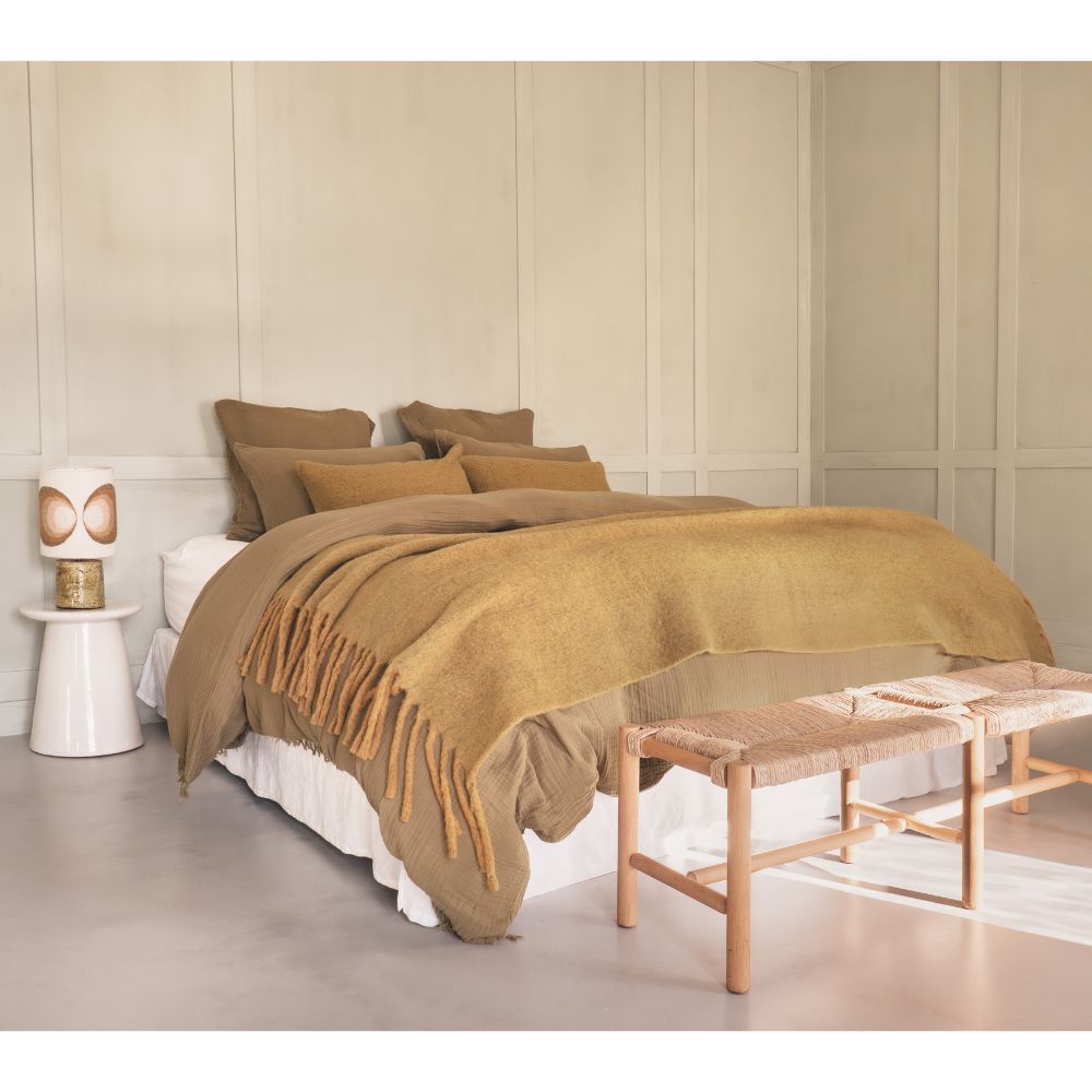 Plaid frangé laine Crumble