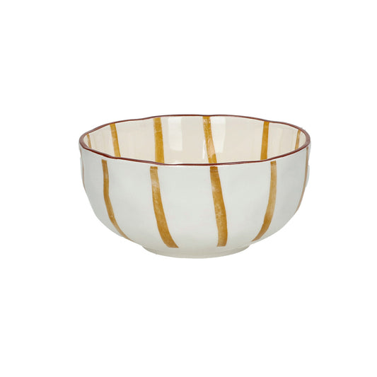 Bol à soupe en porcelaine jaune et blanc