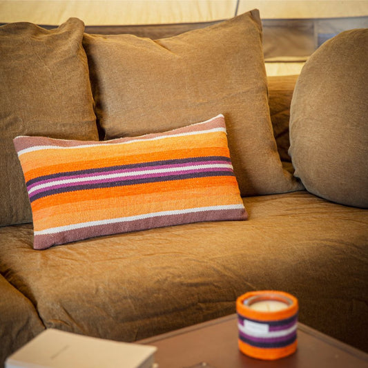 Coussin à rayures colorées 30x60 cm