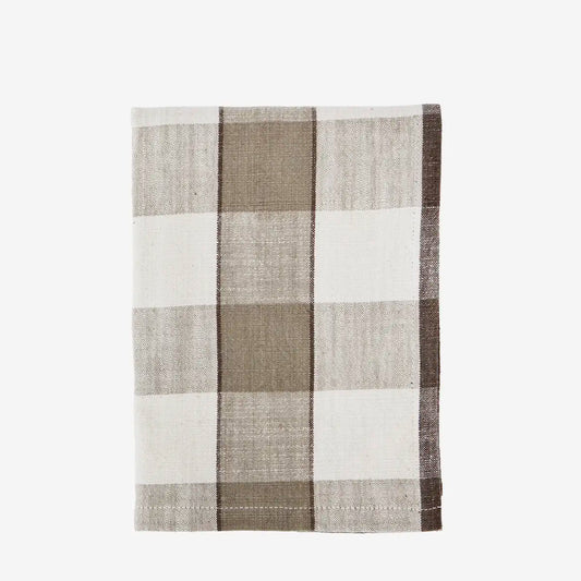 Torchon à carreaux Taupe